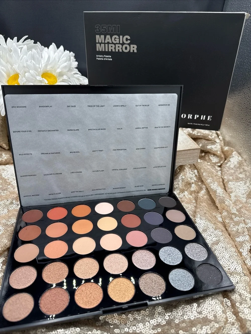 Morphe 35MI Magic Mirror Eyeshadow Palette - Warm Neutral & Shimmer Mix
